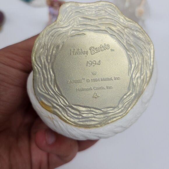 Hallmark Barbie Doll Lot 7 Christmas Ornaments Holiday Bride Fancy Dresses - Picture 5 of 16